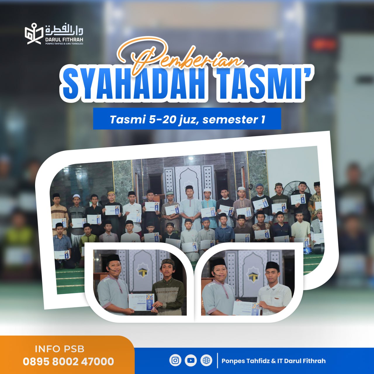 Pemberian Syahadah Tasmi' Santri Semester 1 2024/2025 Pemberian Syahadah Tasmi' Santri Semester 1 2024/2025